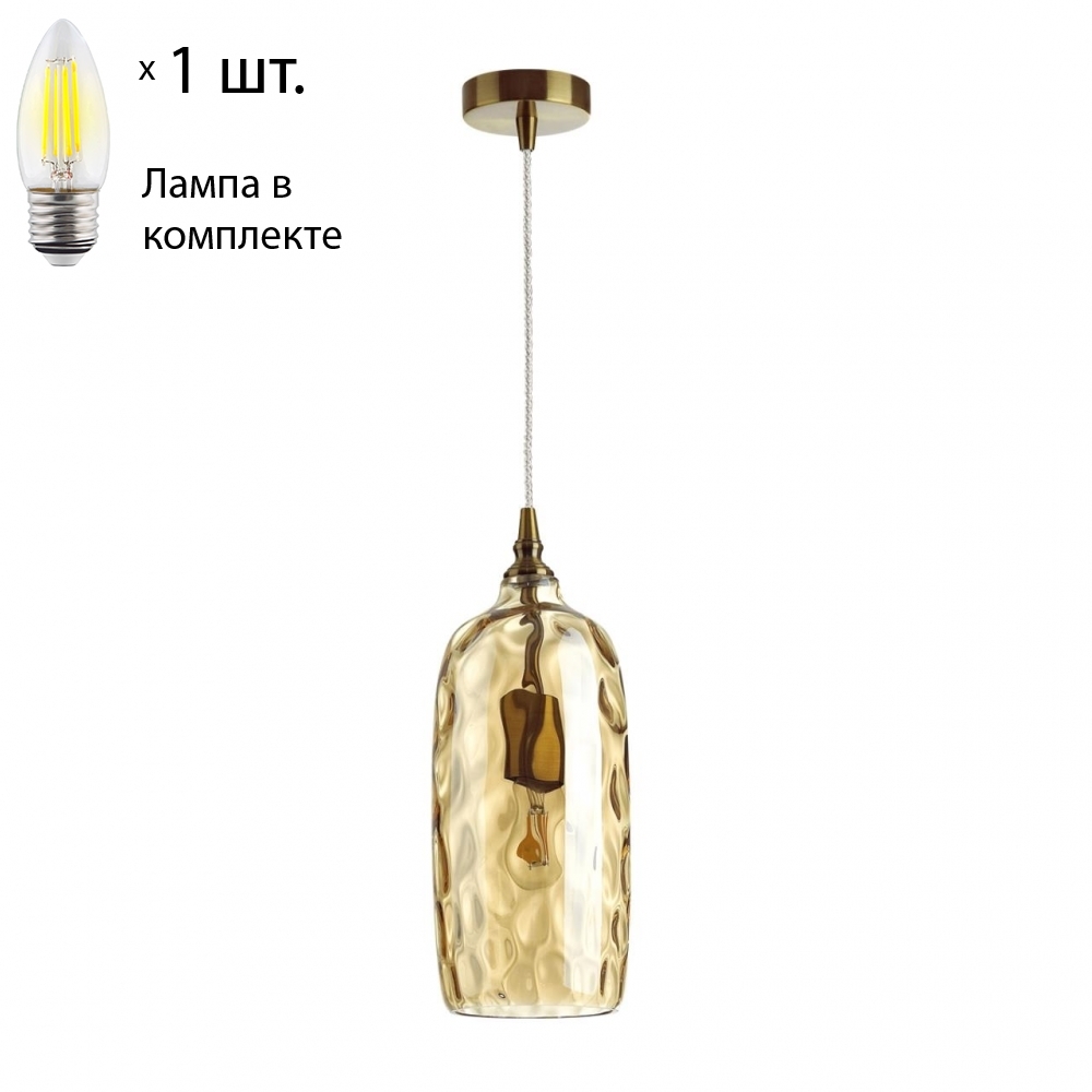

Подвесной светильник с лампочкой Odeon Light Sitora 4769/1+Lamps Е27 Свеча