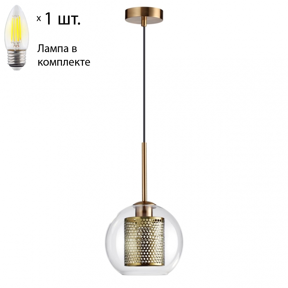 

Подвесной светильник с лампочкой Odeon Light Clocky 4939/1+Lamps Е27 Свеча