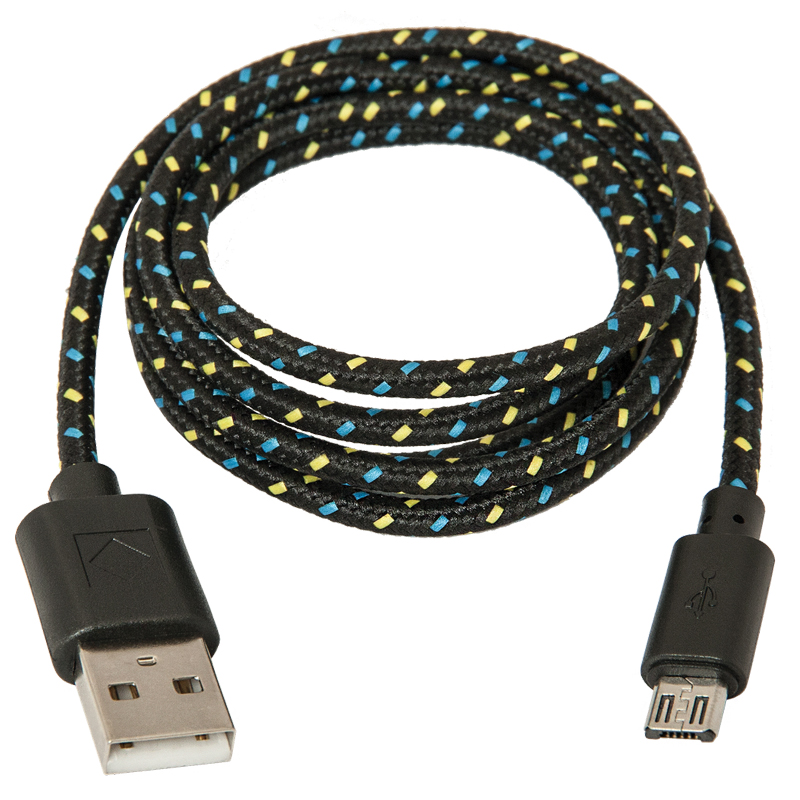 Кабель Defender USB08-03T USB - Micro USB тканевая оплетка, 1А, 1 м, черный