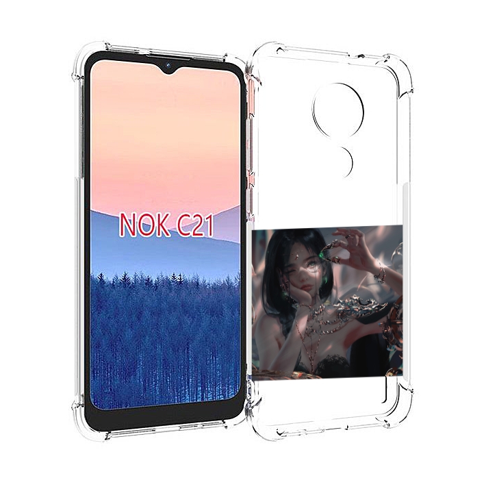 

Чехол MyPads девушка-с-алмазом для Nokia C21, Прозрачный, Tocco