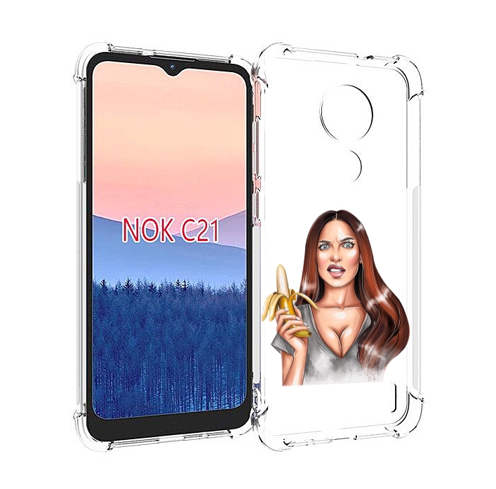 

Чехол MyPads девушка-с-бананом для Nokia C21, Прозрачный, Tocco