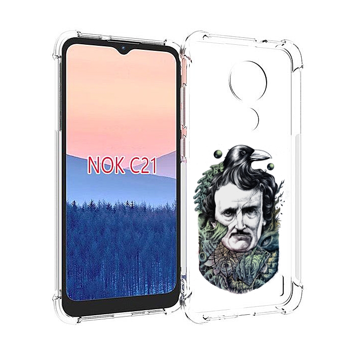 

Чехол MyPads Эдгар Аллан с вороном для Nokia C21, Прозрачный, Tocco