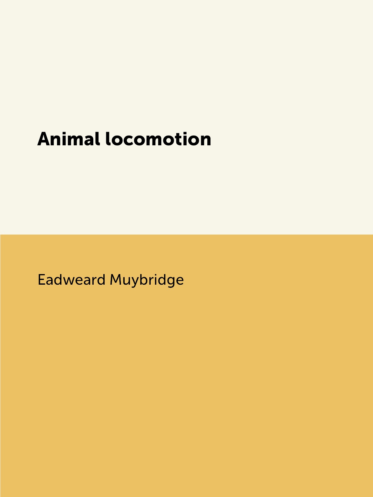 

Animal locomotion