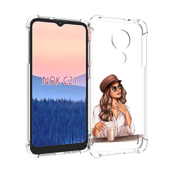 

Чехол MyPads девушка-с-милкшейком женский для Nokia C21, Прозрачный, Tocco