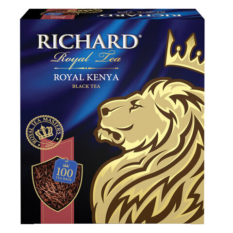

Чай RICHARD Royal Kenya, черный, 100 пакетиков по 2 г, 100438