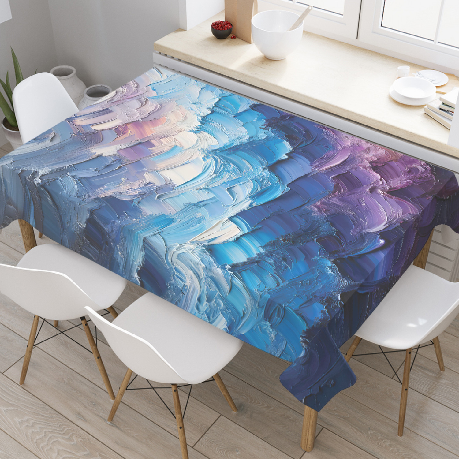 

Скатерть JoyArty Акварельные мазки 180х145, tcox_sd3098_180x145, Синий