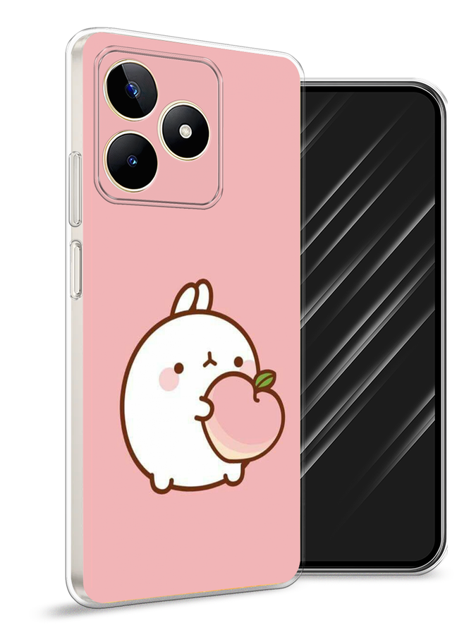

Чехол Awog на Realme C53 "Кролик с персиком", Розовый;бежевый, 2514650-1