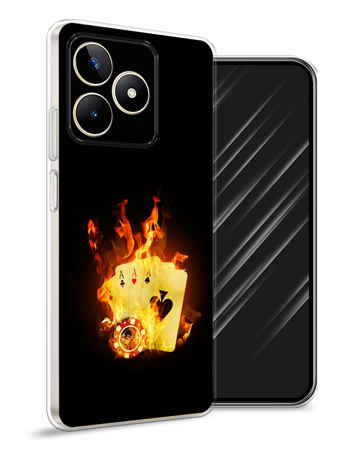 

Чехол Awog на Realme C53 "Горящие карты", Черный;оранжевый, 2514650-9