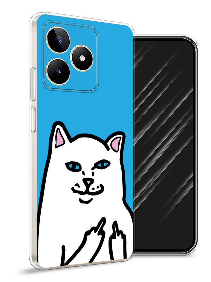

Чехол Awog на Realme C53 "Кот жесть", Белый;голубой;черный, 2514650-9