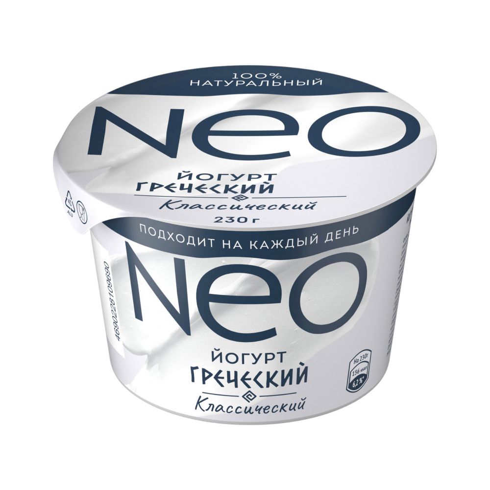 Йогурт Нео греческий, классический, 2%, 230 г