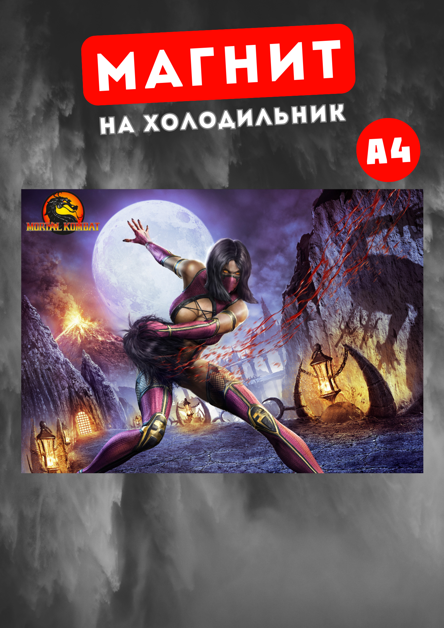 

Магнит на холодильник А4 Магнитная история Мортал Комбат мк11