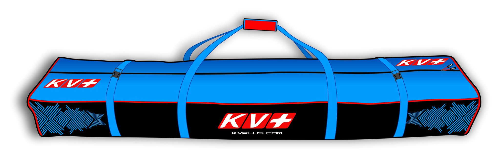 фото Чехол для беговых лыж kv+ big bag for skis or poles, синий/черный, 210 см