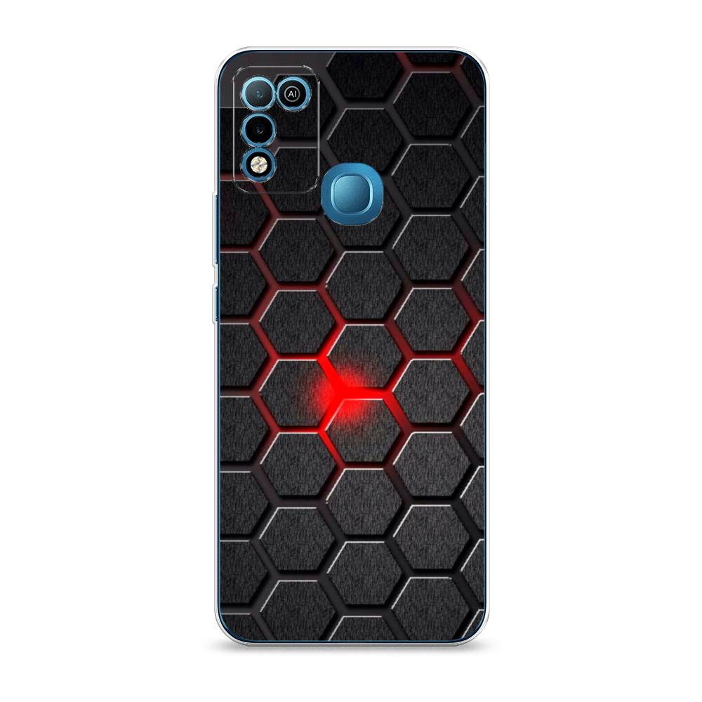 

Чехол на Infinix HOT 10 Play "Соты красные", Красный;черный;серый, 3100650-3