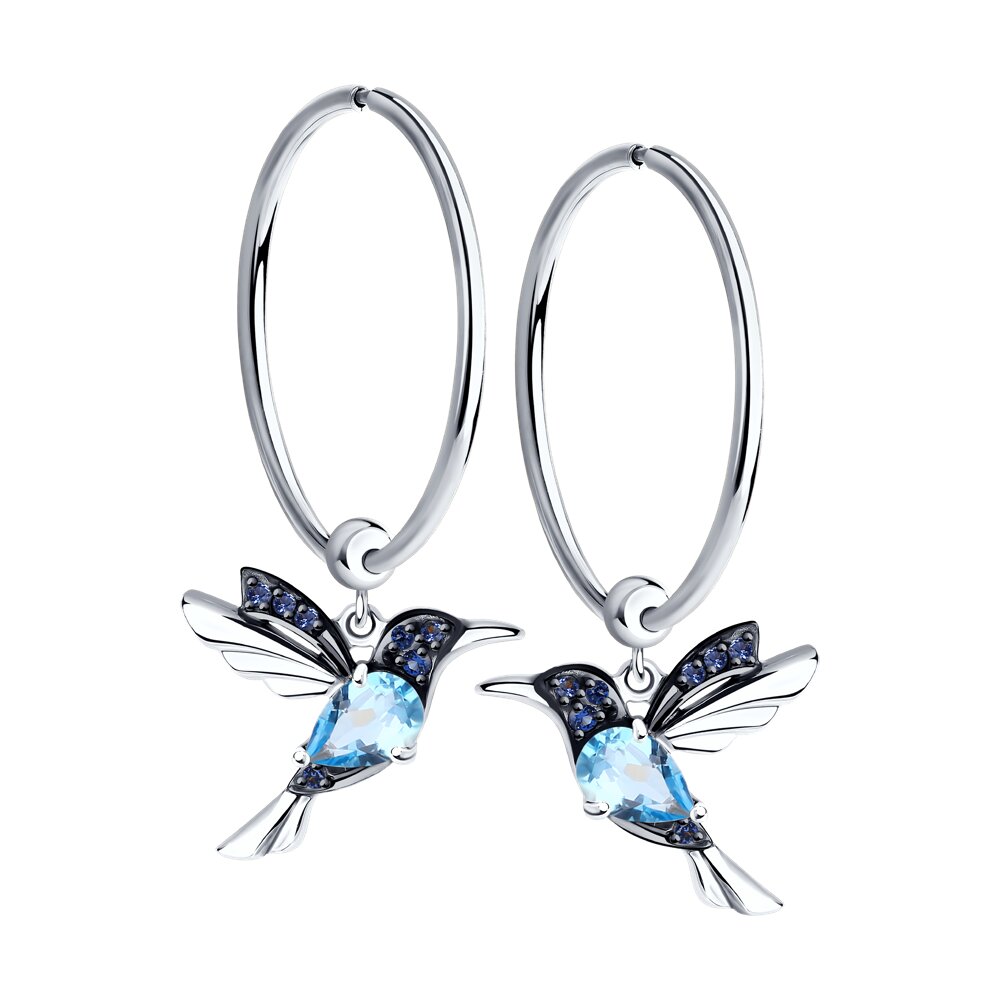 

Серьги конго из золота SOKOLOV 725377-3, фианит/топаз, 725377-3