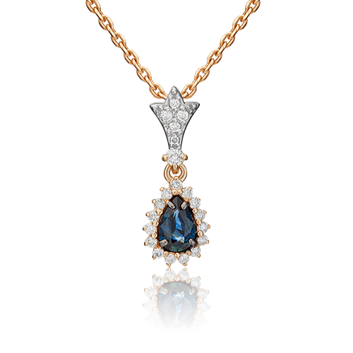 

Кулон из золота PLATINA jewelry 03-0540-00, сапфир/бриллиант, 03-0540-00