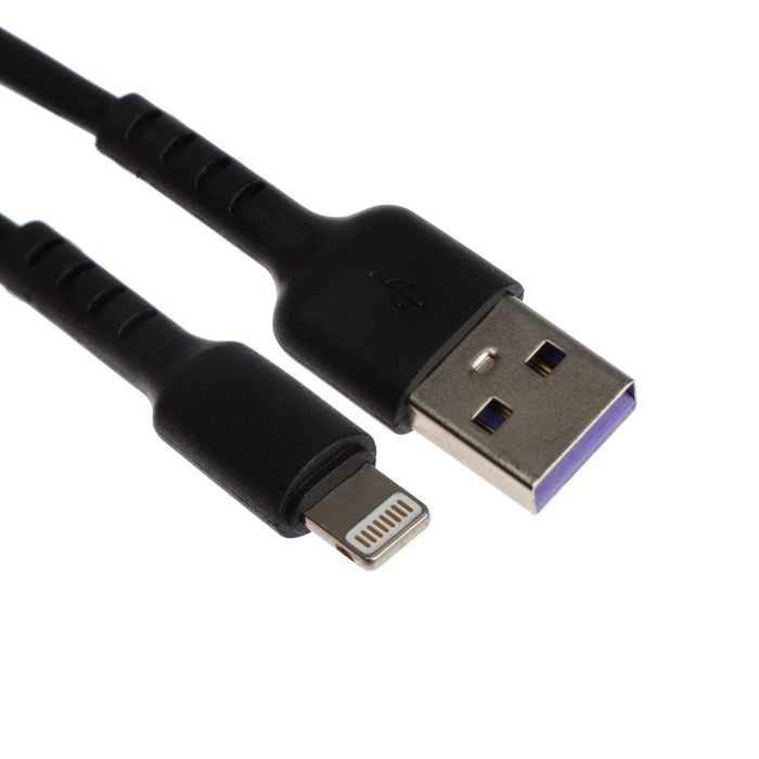 Кабель Exployd EX-K-1383 USB - Lightning, силиконовая оплетка, 2.4А, 2 м, черный