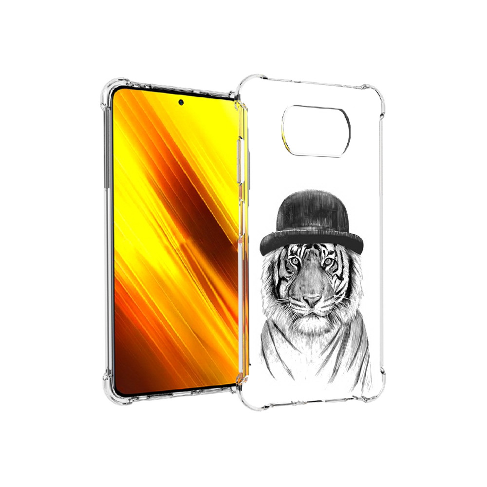 

Чехол MyPads Tocco для Xiaomi Poco X3 тигр британец (PT154881.262.641), Прозрачный, Tocco