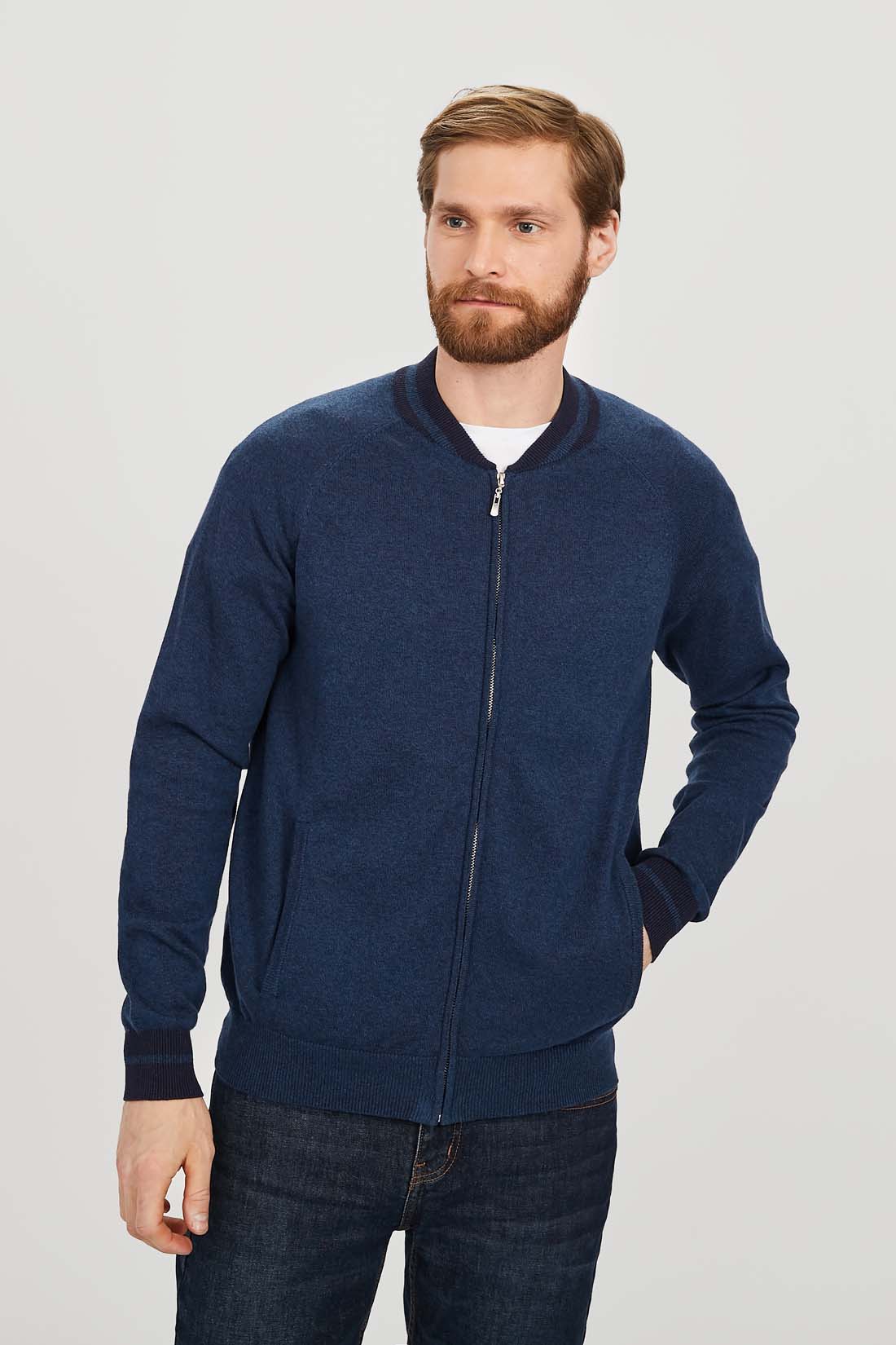 

Кардиган мужской Baon B6422001 синий 3XL, B6422001