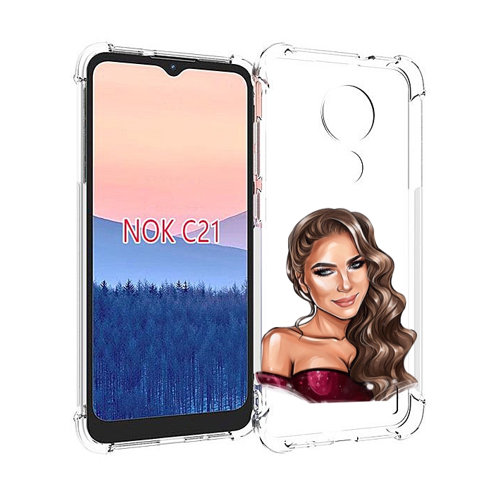 

Чехол MyPads девушка-с-улыбкой женский для Nokia C21, Прозрачный, Tocco