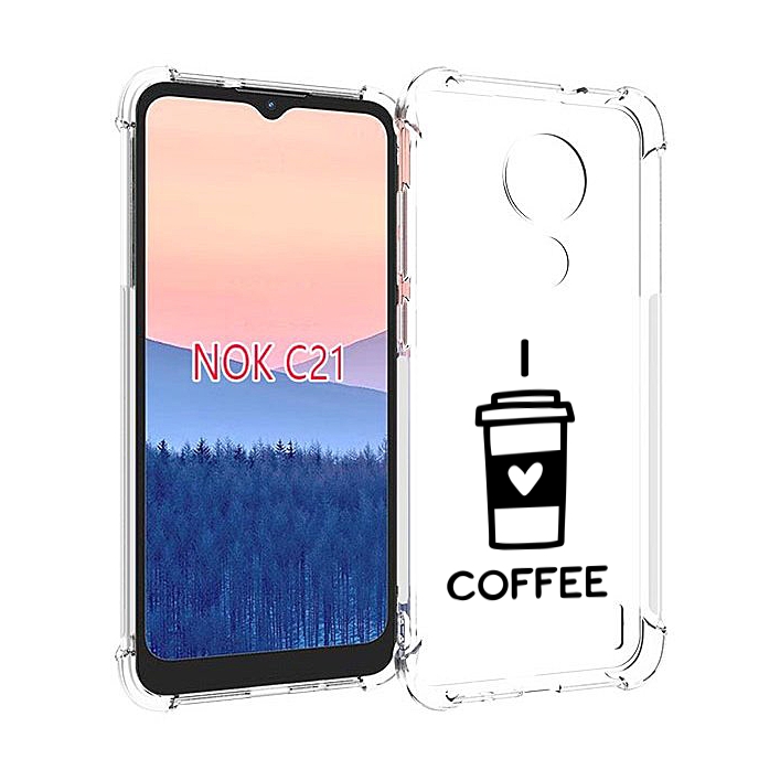 

Чехол MyPads Я люблю кофе для Nokia C21, Прозрачный, Tocco