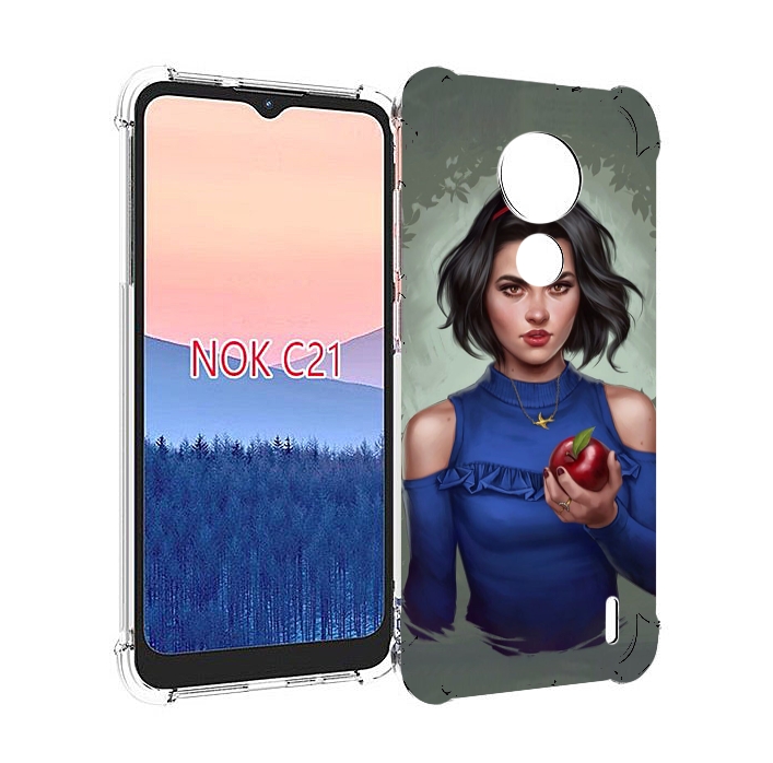 

Чехол MyPads девушка-с-яблоком женский для Nokia C21, Прозрачный, Tocco