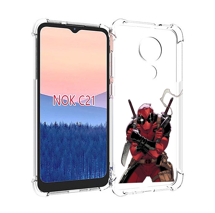 

Чехол MyPads дедпул-подмигивает для Nokia C21, Прозрачный, Tocco