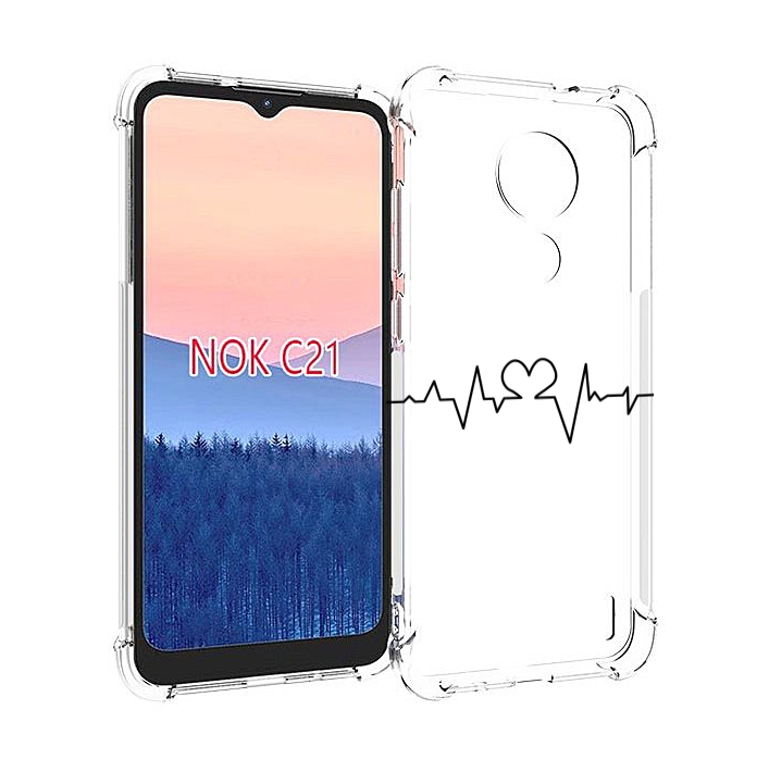 

Чехол MyPads диаграмма-любви для Nokia C21, Прозрачный, Tocco