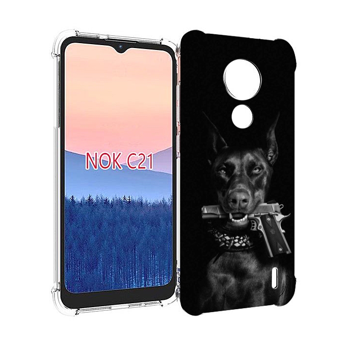 

Чехол MyPads доберман мужской для Nokia C21, Прозрачный, Tocco