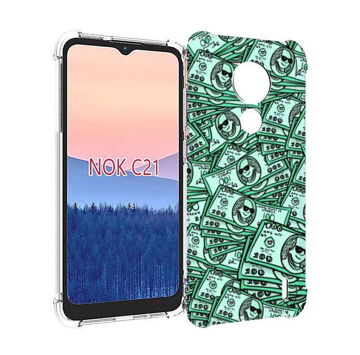 

Чехол MyPads доллары картинка для Nokia C21, Прозрачный, Tocco