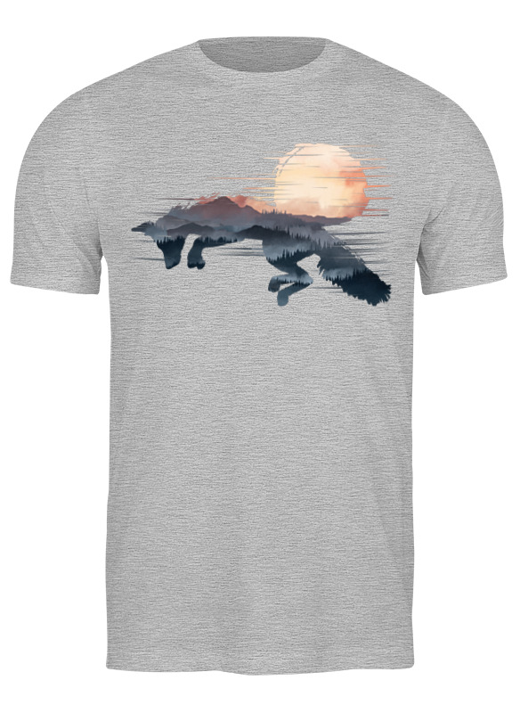 

Футболка мужская Printio Fox here серая 2XL, Серый, Fox here