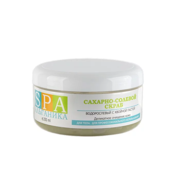 Скраб Альганика Spa Сахарно-солевой, водорослевый с хвойной пастой 250 мл