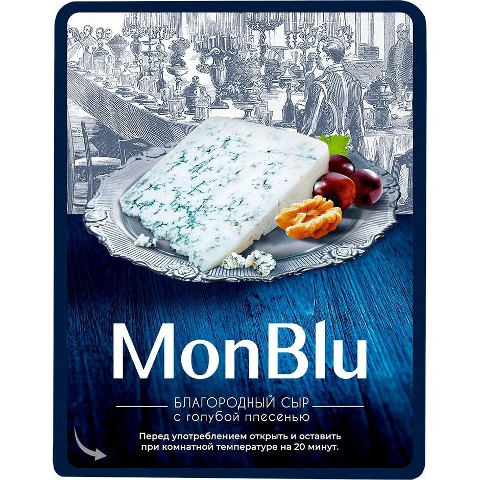 Сыр мягкий Monblu сливочный, с голубой благородной плесенью, 60%, 100 г