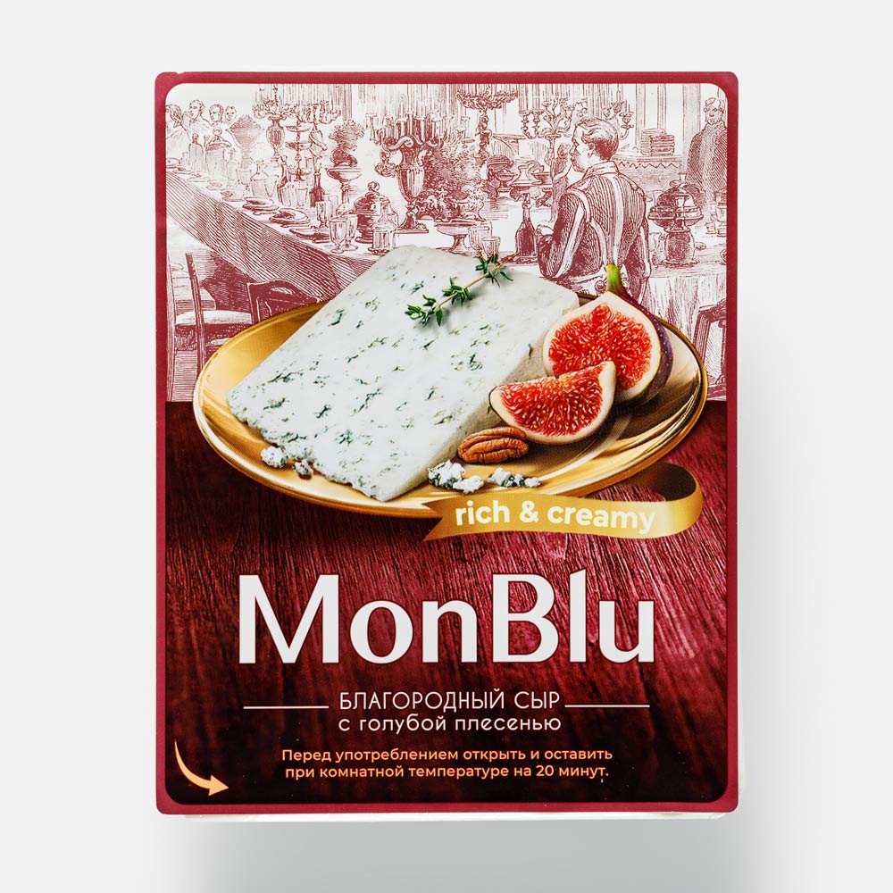 Сыр мягкий Monblu сливочный, с голубой благородной плесенью, 60%, 100 г