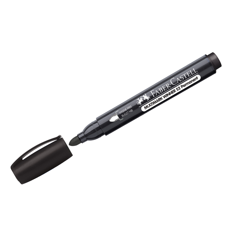 

Маркер перманентный Faber-Castell "Multimark Winner 52" черный, пулевидный, 2,8мм