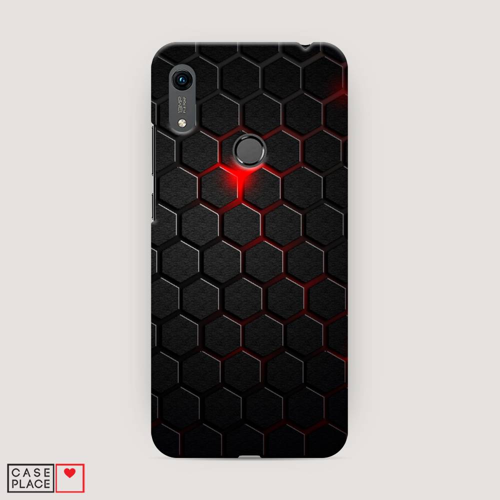 фото Чехол awog "фон соты красные" для huawei y6s