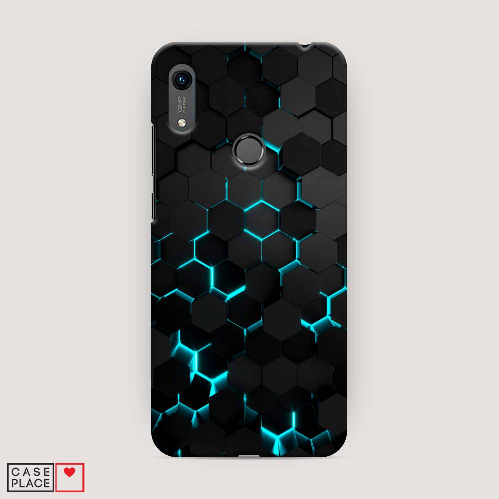 фото Чехол awog "соты бирюзовые" для huawei y6s
