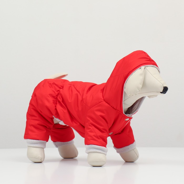 

Комбинезон для собак зимний, унисекс, красный, синтепон, флис, 3XL, длина спины 34 см