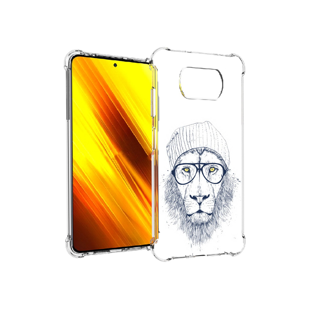

Чехол MyPads Tocco для Xiaomi Poco X3 хиппи лев (PT154881.262.663), Прозрачный, Tocco
