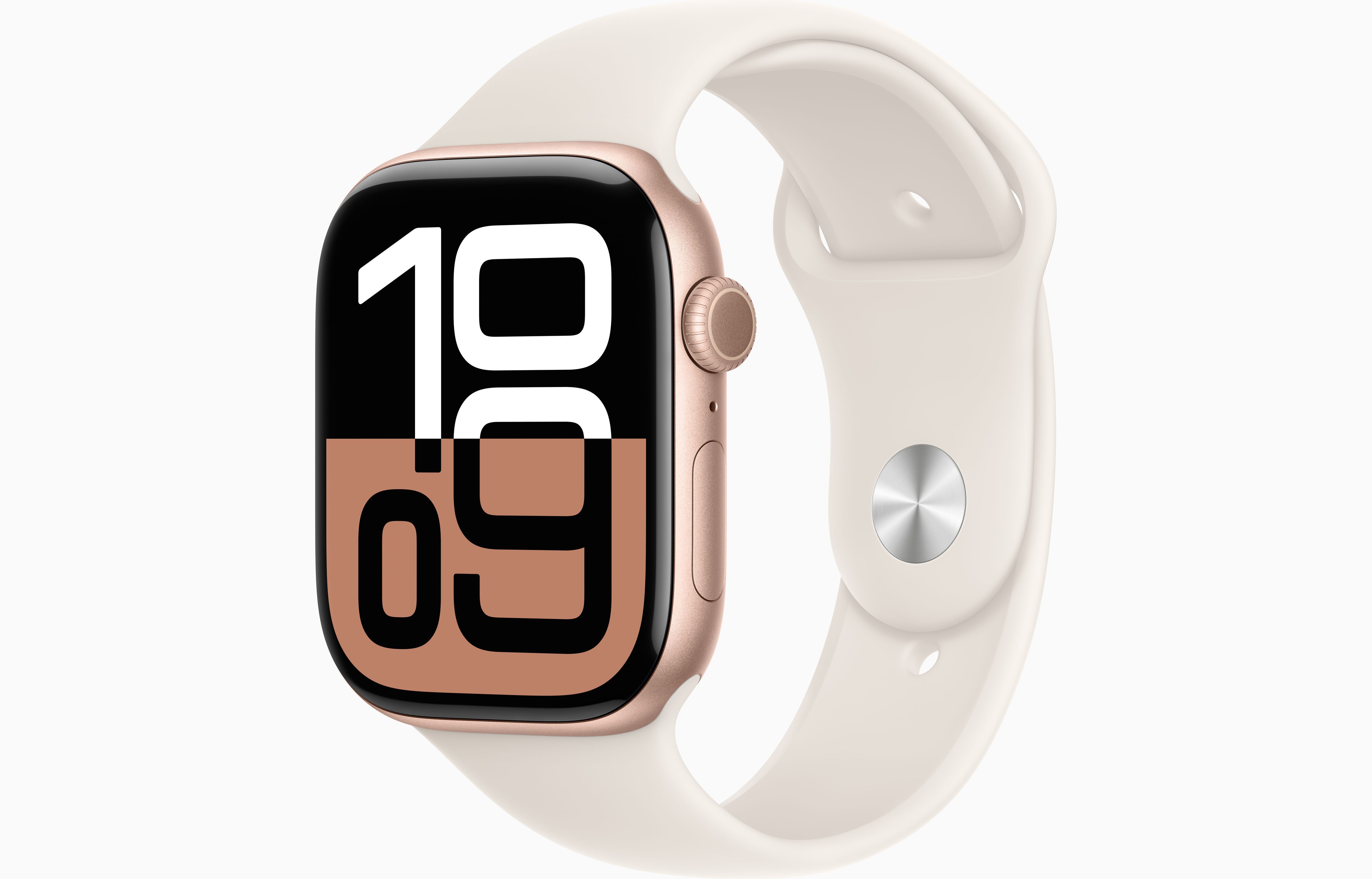 

Часы Apple Watch Series 10 Aluminium Rose Gold 46mm GPS Sport Band Starlight S/M, Watch Series 10