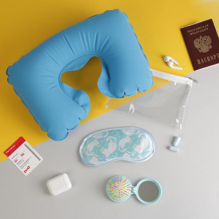 

Дорожный набор Будь как кот, подушка, маска, беруши, зеркальце-расческа
