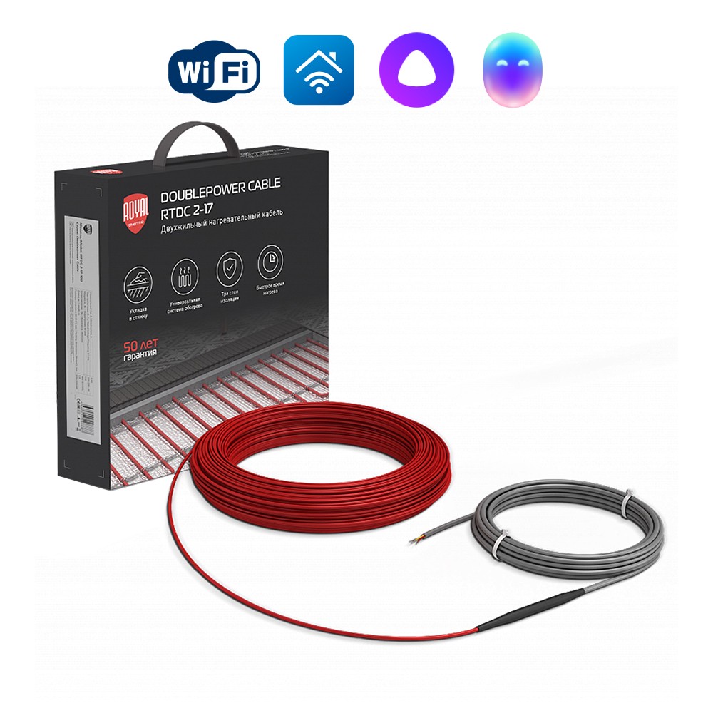 Кабель нагревательный Royal Thermo Doublepower Cable RTDC 2-17-100 комплект 4290₽