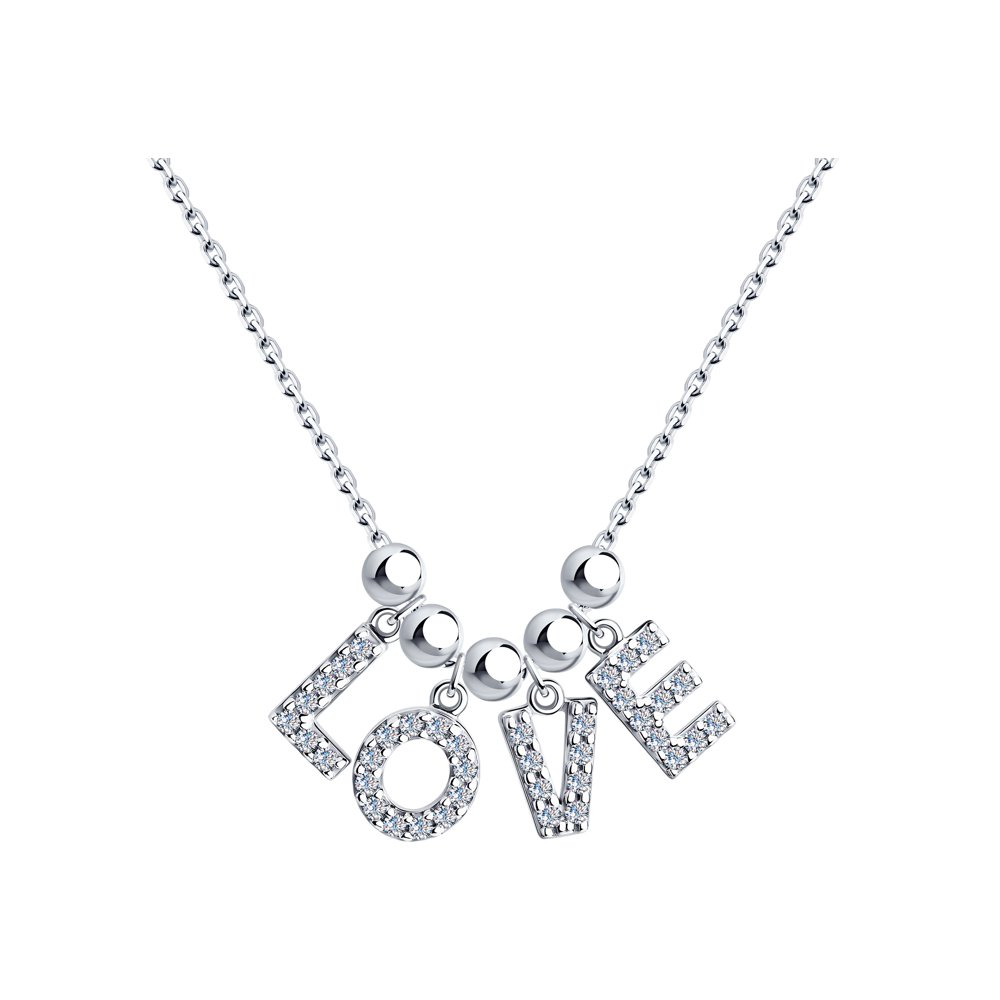 

Колье из серебра с фианитами 40 см SKLV 94070309, 94070309