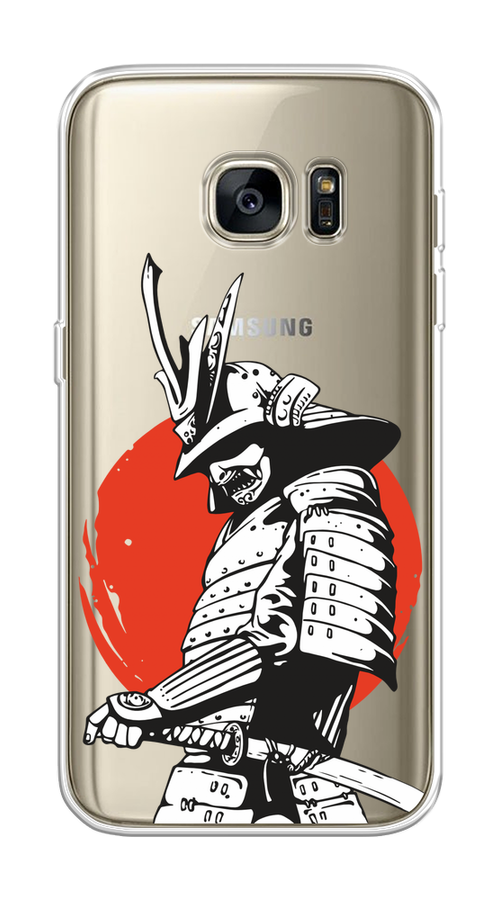 

Чехол на Samsung Galaxy S7 "Самурай с катаной", Черный;красный;белый, 24550-1