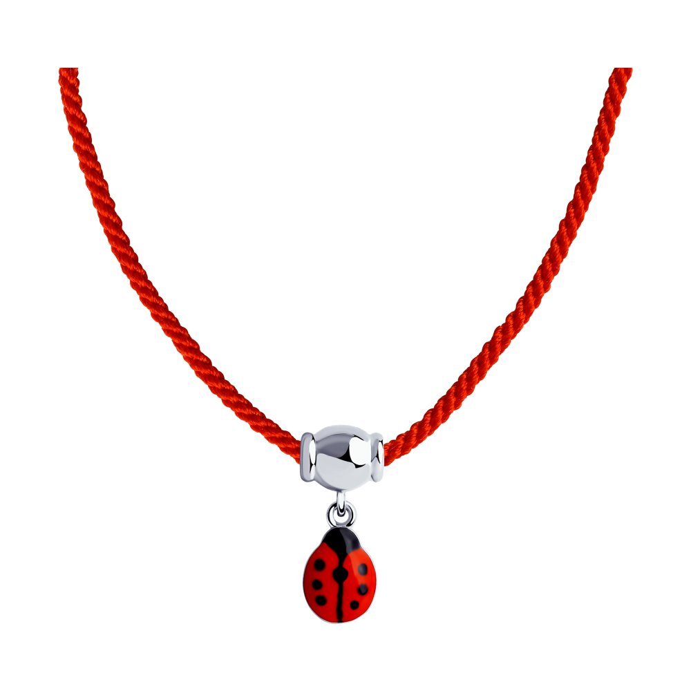 

Колье из серебра 35 см SOKOLOV 94070434, эмаль, 94070434