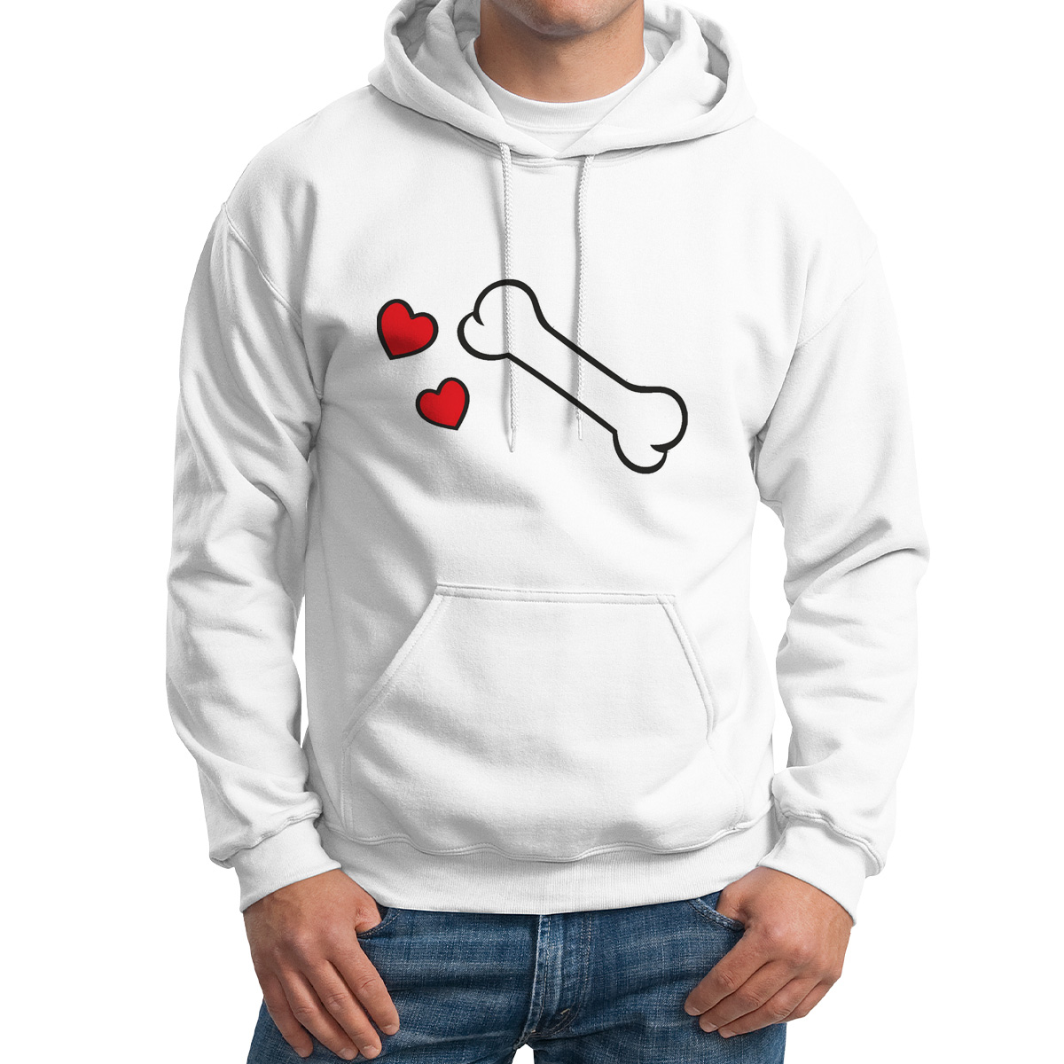 

Худи унисекс CoolPodarok Кость белое 56 RU, Белый, M0113866