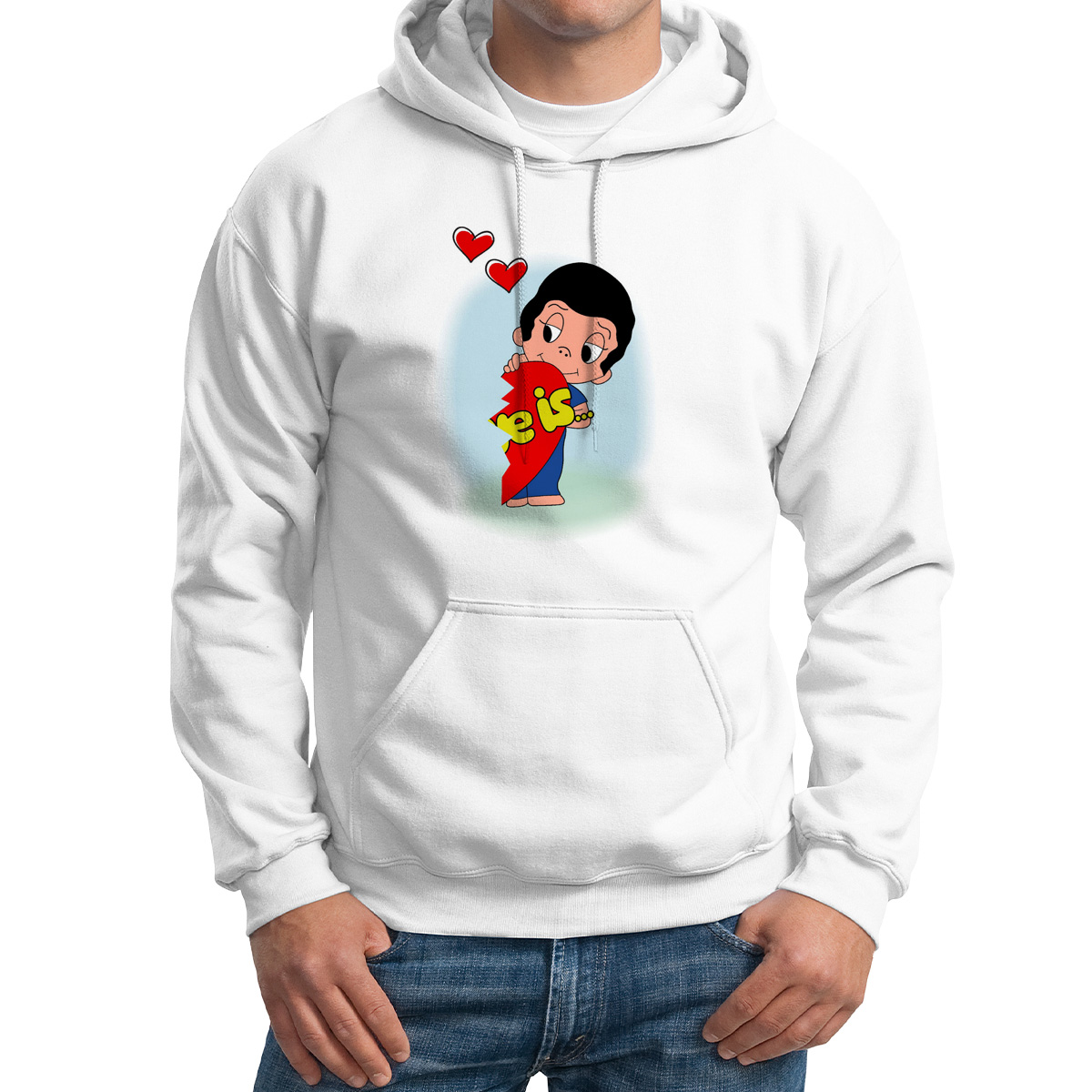 

Худи унисекс CoolPodarok VE LOVE белое 56 RU, Белый, M0113902