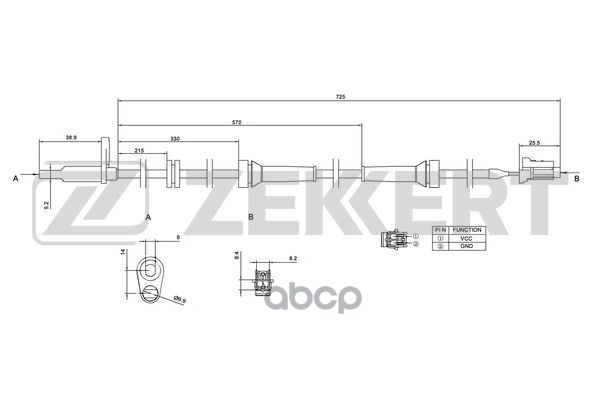 Датчик Abs Передн. Nissan X-Trail (T31) 08- Renault Koleos 11- Zekkert Se-6046