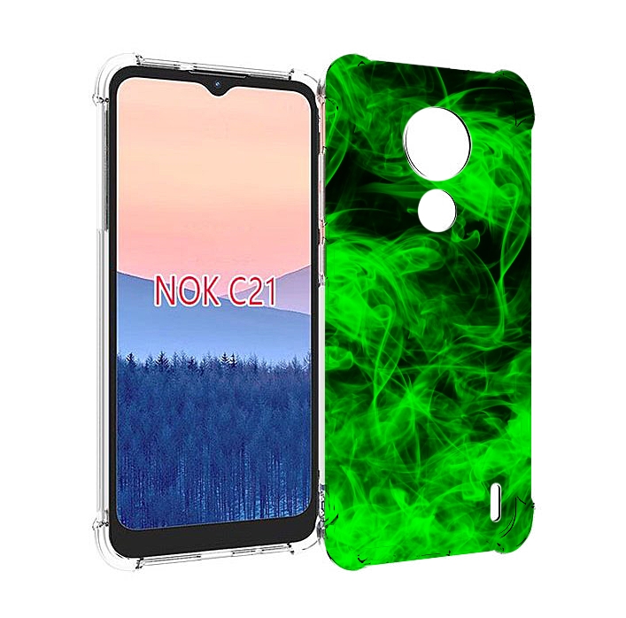 

Чехол MyPads зеленый-дымок для Nokia C21, Прозрачный, Tocco