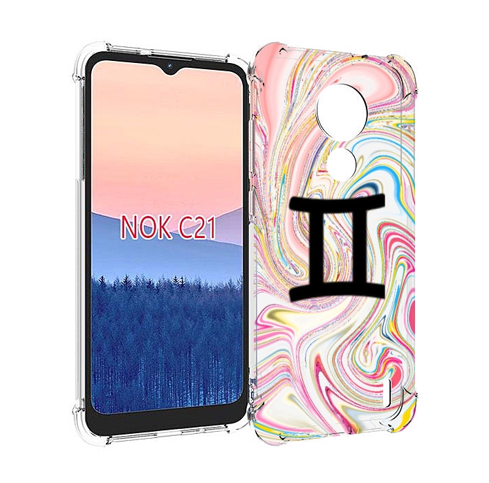 

Чехол MyPads знак зодиака близнецы 2 для Nokia C21, Прозрачный, Tocco