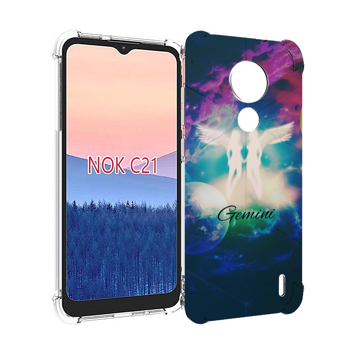 

Чехол MyPads знак зодиака близнецы 3 для Nokia C21, Прозрачный, Tocco